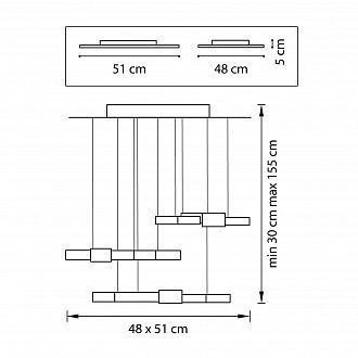 Светодиодный подвесной светильник-каскад Lightstar Favo 750222, LED 60W,  серебро, диаметр 51 см