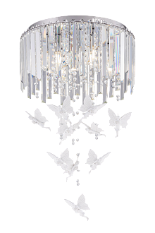 Люстра Ø400 x H200(650), мм, 6*40W (240W), CHROME+CLEAR (Хром + Прозрачный Хрусталь) NewRgy 5648R/6A CHROME+CLEAR