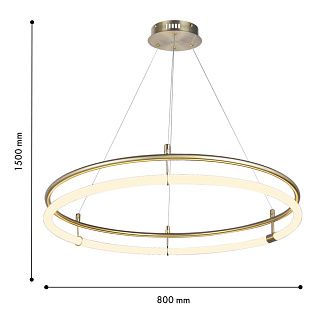 Подвесная люстра 80*20-150 см, 8*LED, 30W, 4000K, Favourite Girth 4629-8P, золотой