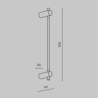 Бра 64 см, 6W, 3000K, Maytoni Rotta MOD413WL-L6G3K, золото