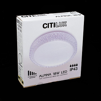 Светильник 30 см, 18W, 3400К Citilux Альпина 71818 белый,диаметр 30 см