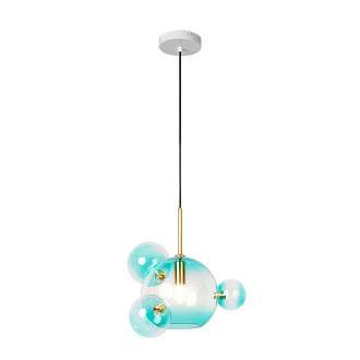 Подвесной светильник 39*31 см, 1*E14*40W LOFT IT Bolle 2027-P4 Blue mini золото