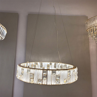 Люстра 48*48*100 см, LED 1*60W, 3700 К, Odeon Light Crossa 5072/60L, золото/прозрачный/белый