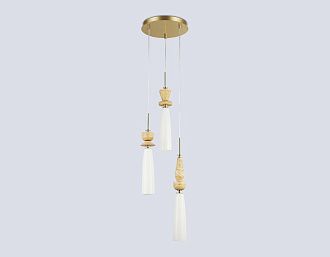 Подвесной светильник с травертином **150- см, 3*G9*28W, K, Ambrella Light High Light LH75367, золото