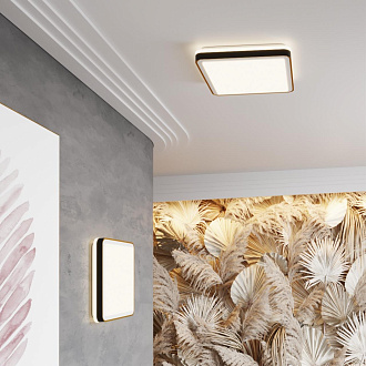 Cветильник 44*7 см, LED 48W, 3000-4200-6300 К, IP43, белый/черный/медный, пластик Sonex Akuna, 7621/DL