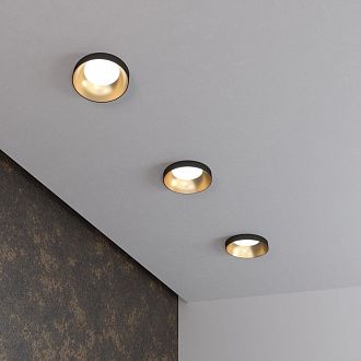 Встраиваемый точечный светильник 112 MR16 золото/черный Elektrostandard, вр 6,6 см