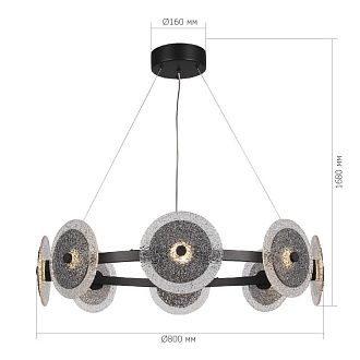 Подвесная люстра 80*150 см, 1*LED*44W, 4000K, ST-Luce Alumno SL6142.443.01, черный