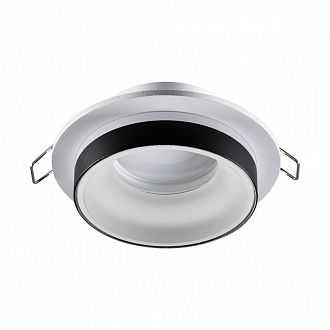 Встраиваемый светильник 10/7 см, GU10, IP44 Novotech WATER 370784 белый/черный, вр 7 см