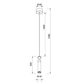 Подвесной светильник 8,5*178,5 см, *LED*7W, 3000K, Mantra Spark MAN8969, золотой