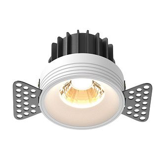 Встраиваемый светильник 11,5-6 см, LED*12W, 2700K, Maytoni Round 60° DL058-12W2.7K-TRS-W, Белый, вр 7,5 см