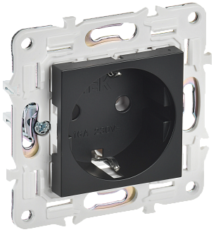 SKANDY Розетка с з/к без з/ш 16А SK-R05Bl черн. IEK, SK-R11-16-K02