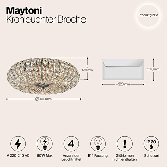 Люстра диаметр 40 см Maytoni Modern Broche DIA902-04-N никель