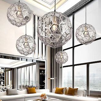Люстра Etch Web Gold 67*67*67 см, 1*E27*60W, ImperiumLoft 40.019, Золотистый