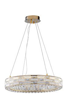 Люстра Ø600 x H120(1120), мм, 60W 4000K, GOLD+CLEAR (Золото + Прозрачный Хрусталь) NewRgy 6014E/60W GOLD+CLEAR