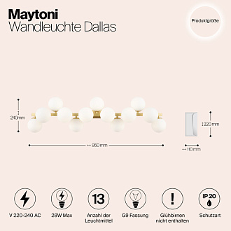 Светильник 89 см, Maytoni MOD547WL-13BS, латунь