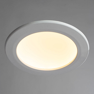 Светильник 15 см, 12W, 3000K, белый, теплый свет, Arte Lamp Riflessione A7012PL-1WH, встраиваемый светодиодный
