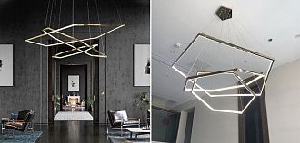 Подвесная люстра Vesanto Cameron Design House D100+120+150 **200 см, 3*LED*77W, 4000K, ImperiumLoft 40.2477, Золотистый