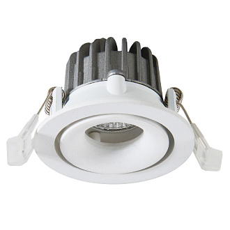 Встраиваемый светильник 8 см, 5W, 3000К, белый, теплый свет, Arte Lamp Apertura A3307PL-1WH, LED, вр 6,5 см
