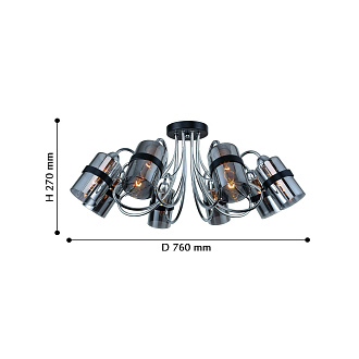 Потолочный светильник F-Promo Affable 2351-8U, D760*H270, черный с хромом