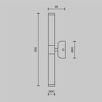 Бра 36 см Maytoni LED Axis MOD106WL-L10G3K, 10W LED, 3000K, золото