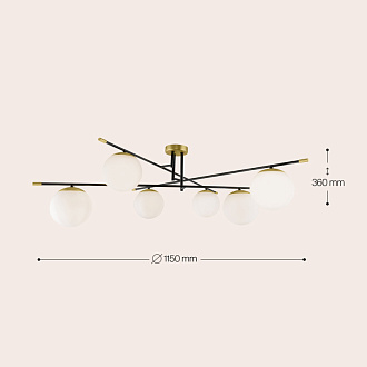 Потолочная люстра Maytoni Nostalgia MOD048CL-06G, золото-черный