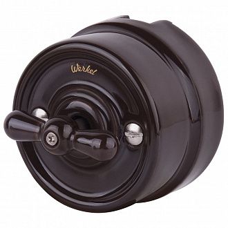 W5620014 Выключатель на 4 положения двухклавишный, коричневый Ретро Werkel, 4690389166754