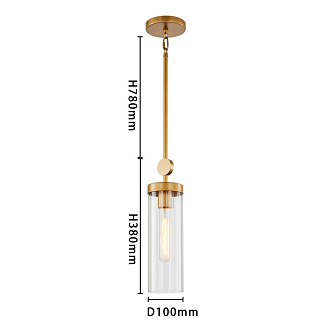 Подвес Favourite Radiales 3099-1P, D105*H645/1265, золота, плафон из прозрачного рельефного стекла, круглый декоративный элемент цвета золота