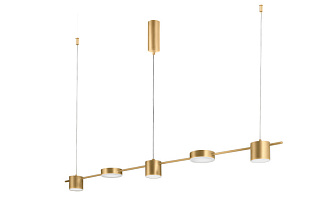Светильник подвесной 3+2*6+8W, 3000K, 120*7 см, Crystal Lux TRISTAN SP5 L1200 GOLD Золото