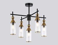Люстра на штанге **-52 см, 5*E14*40W, K, Ambrella Light High Light LH55256, черный, латунь