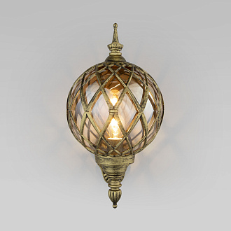 Уличный настенный светильник IP44 Sirius U черное золото Elektrostandard