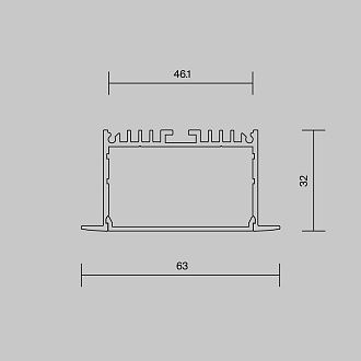 Встраиваемый с накладным фланцем профиль Maytoni Led Strip  Серебро 642003, Белый