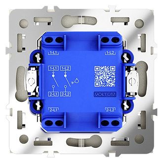 Выключатель с самовозвратом встраиваемый Voltum S70 двухклавишный 10А, сталь пластик Soft touch VLS020605