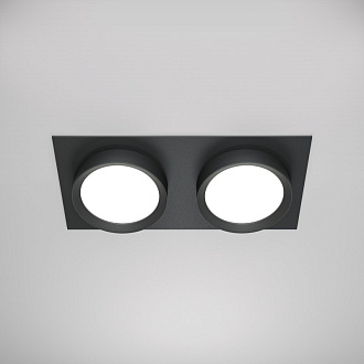 Встраиваемый светильник 22*11*4,5 см, 2 GX53*15W Hoop DL086-02-GX53-SQ-B Maytoni Downlight, Черный, вр 9*19,5 см