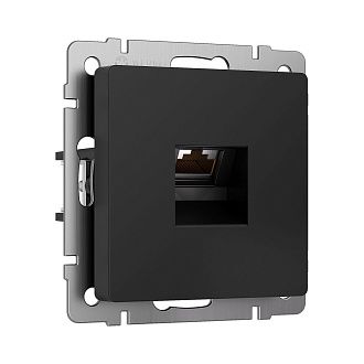 W5120108 Розетка Ethernet RJ-45 cat. 6A экранированная, черный матовый Werkel, 4690389213496
