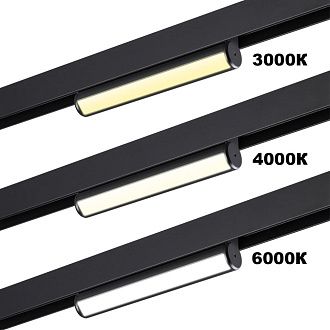Cветильник  22,6*3,3*6 см, 1*LED*10W, 3000/4000/6000K, Novotech VECTOR PORT 359950, черный,