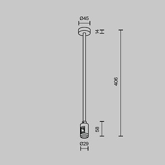 Комплектующие для трековой системы  TRA158C-BL1-PT 4,5*2,9*-40,6 см, *Maytoni technical Accessories for tracks Flarity TRA158C-BL1-PT, Платина