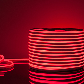 Светодиодный гибкий неон Гибкий неон 220V 9,6W 120Led 2835 IP67 односторонний красный, 50м Elektrostandard