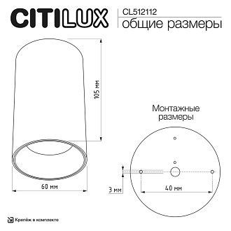 Светильник 10.5 см, Citilux AXEL CL512112, латунь