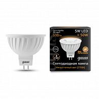 201505105 Лампа Gauss MR16 12V 5W 500lm 3000K GU5.3 LED 1/10/100