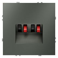 Розетка акустическая встраиваемая Voltum S70 4-местная, титан пластик Soft touch VLS060306