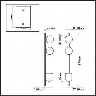 Бра Odeon Light Flower 4681/2WA, черный