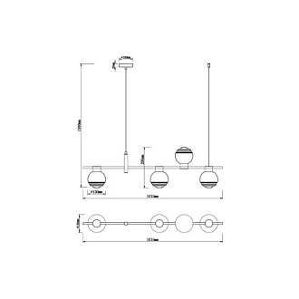 Подвесной светильник 13*102*150 см, 4*G9 черный Vele Luce Capriccio VL5882P04