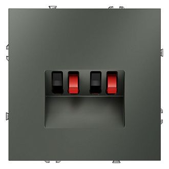 Розетка акустическая встраиваемая Voltum S70 4-местная, титан пластик Soft touch VLS060306