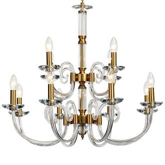 Подвесная люстра Stilfort Glass 1050/03/12P, диаметр 75 см, золото