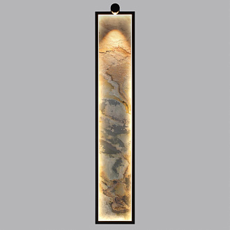 Настенные 15**82,2 см, LED 1*35W, 3000 К, Odeon Light Stoflake 5078/35WL, матовый черный/серо-бежевый