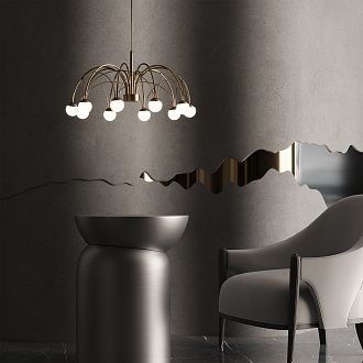 Подвесной светильник 65*65*50-110 см, LED*34W, 4000K, Eurosvet Ragno 90030/10, золото, a069298