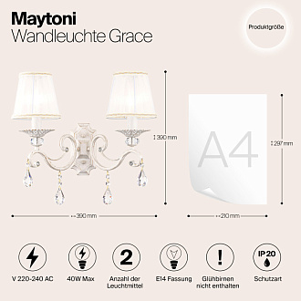 Бра Maytoni ARM247-02-G Кремовое золото