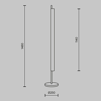 Торшер 25*148 см, LED 15W 3000K Maytoni Modern Loom MOD258FL-L15BS3K латунь