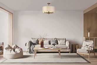 Подвесная люстра Maytoni Anna H007PL-05G, кремовый, диаметр 62см