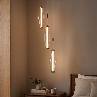Подвесной светильник *33*60-140 см, *LED*15W, 3000K, Citilux Tanna CL253020, Латунь\Чёрный